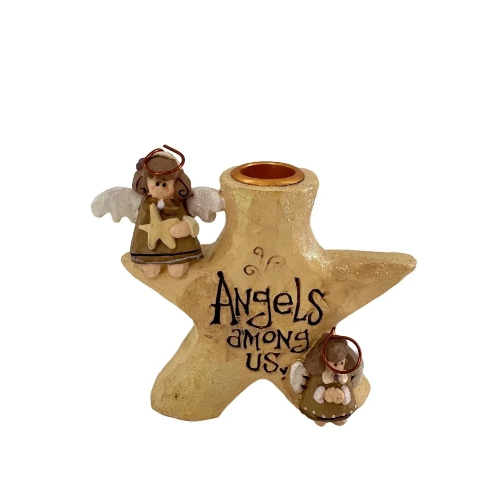 Kurt S.‎ Adler Inc. Angels Among Us Candle Holder kitsch star retro Christmas